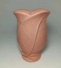 Pink McCoy Leaf Vase 6" Vintage Pottery Art Deco