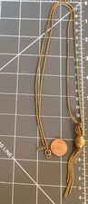Gold Tone Snake Chain Necklace w/ Bead Slider...