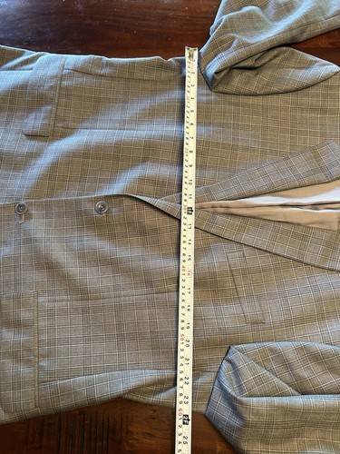 Michael Kors Size 46L Men's Sport Coat Blazer Jacket Gray Windowpane Plaid - 第 11/15 張圖片