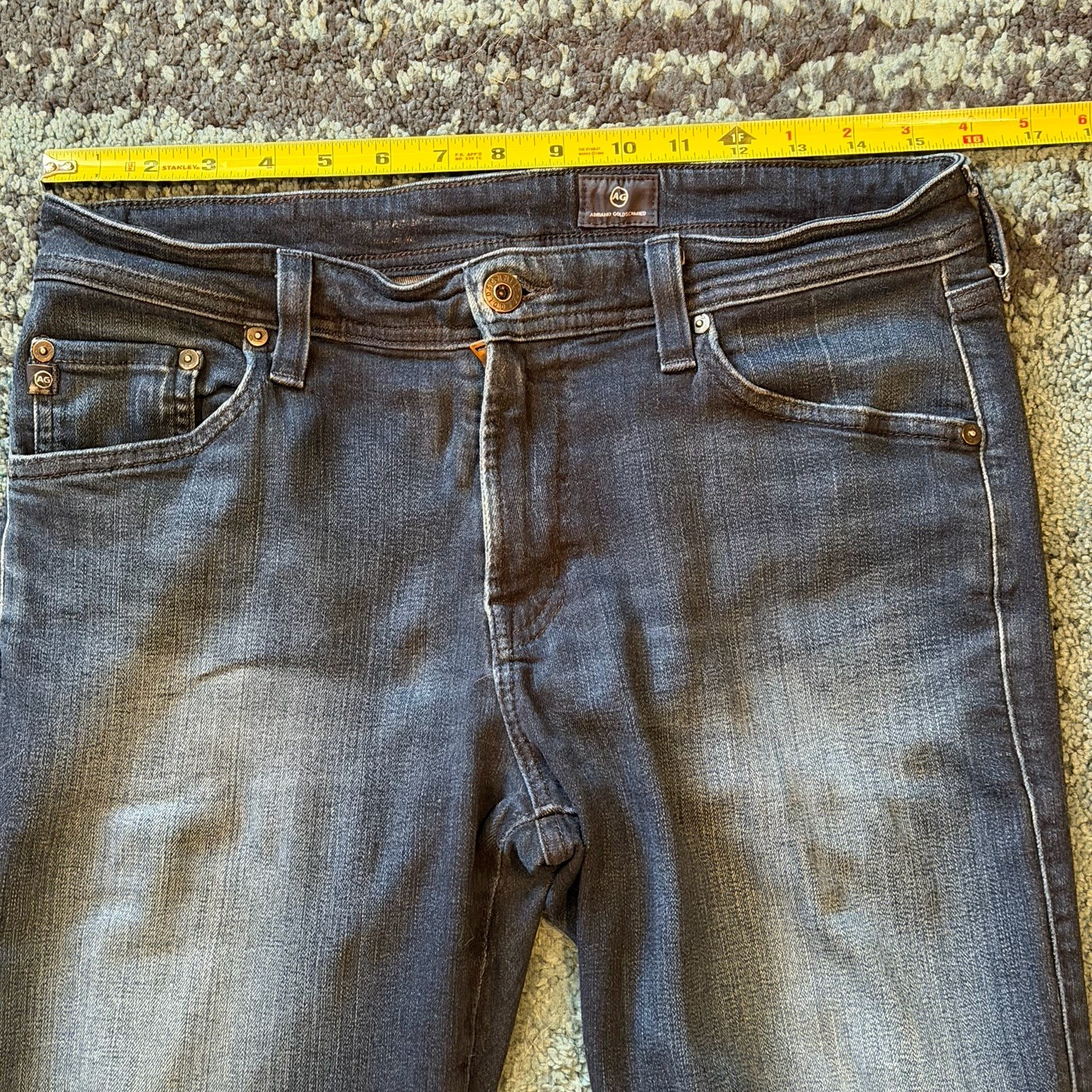 AG Adriano Goldschmied Jeans Mens 31x34 Dark Wash Blue Straight Denim Pants thumbnail 8