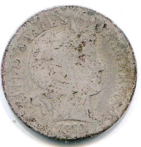 US Barber dime  1910  lotmar4890