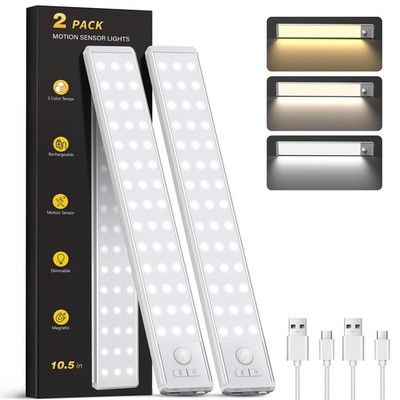 10.5'' Under Cabinet Lighting, Wireless Motion Sensor Light Indoor with 3 Colo...