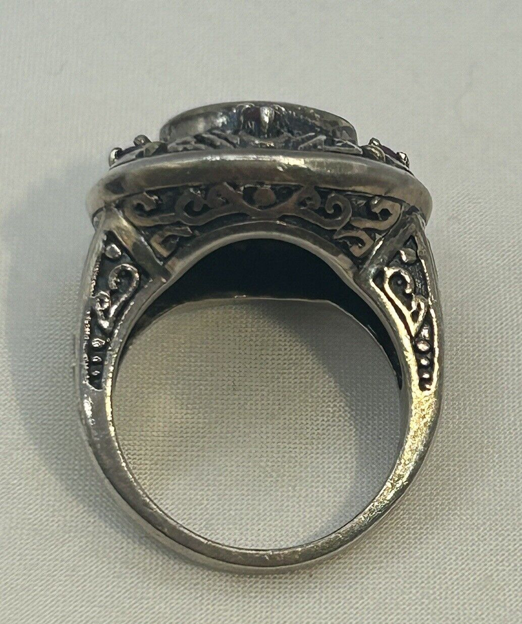 Sterling Silver Signed SGF Ruby Ring Size 7 - image 4