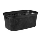 Black Laundry Washing Basket Large 35L Plastic Clothes Storage Hamper Bin Bag