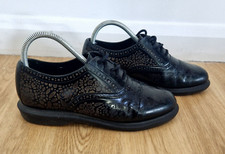 Dr Martens Skull Brogues UK 5 Black Gothic Shoes Day of the Dead Alia Leather
