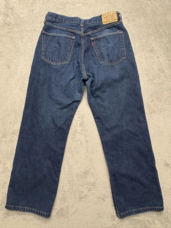Unique Clothing Warehouse Straight Jeans Mens Blue Measured 32x27 Denim Baggy - Image 2 of 4