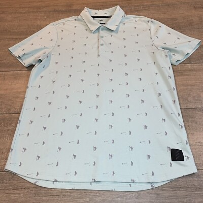 Adidas Adicross Mens Golf Polo Shirt Size Large Golfer Man Allover *READ* B10