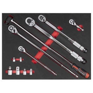 Set de sockets Sealey Ratchet Torque Breaker Bar TBT45 Boîte à outils de mousse FD25