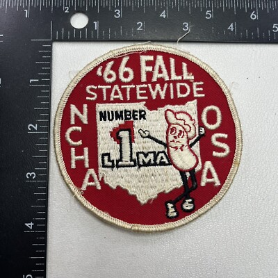 Vintage 1966 OSA NCHA #1 LIMA Ohio Patch Camping Hike Anthropomorphic BEAN 47MB