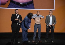 Sal Vulcano Brian Quinn James Murray Joe Gatto speak on stage at t - Old Photo 2
