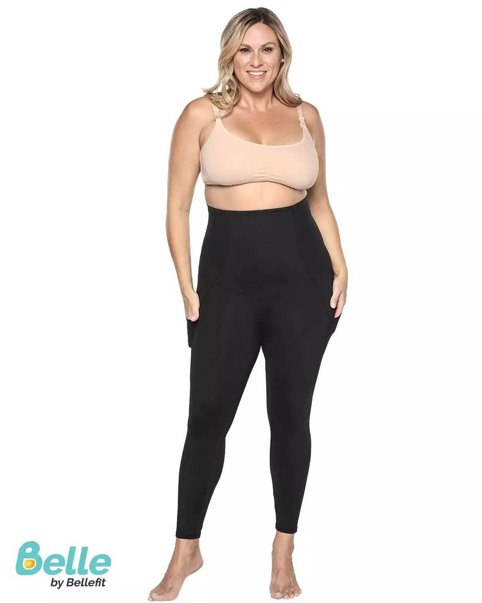 Bellefit High Waisted Postpartum Leggings Tummy Control Body Shaper Pants