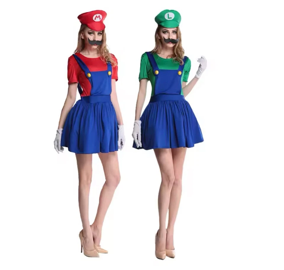 Costume Adulte Carnaval Mario Et Luigi Femme Et Homme Déguisement - Photo 3/4