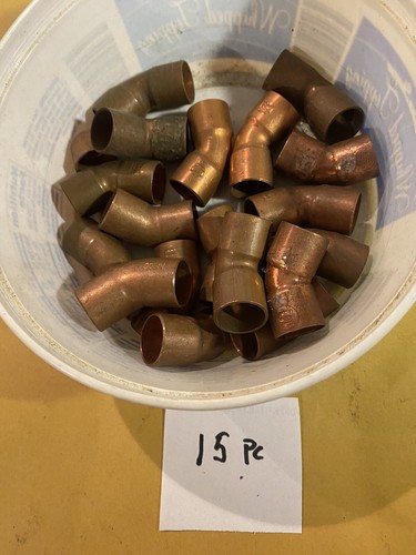 15 Pc 1/2” Copper  45* Elbow Fitting SOLDER  PLUMBING SWEAT