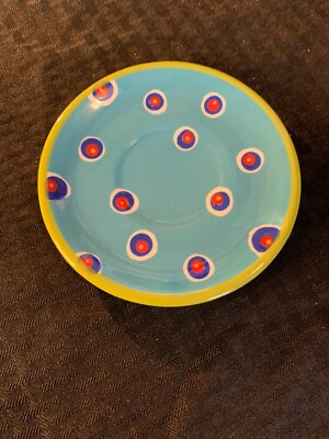 Joyce Shelton Giftcraft Tea Party Replacement Saucer Vibrant Colors Polka Dots
