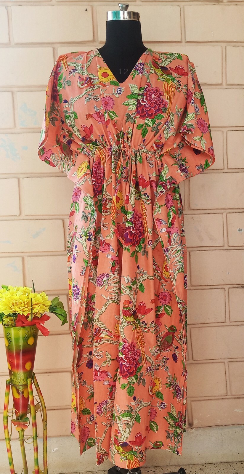 Kaftan Maxi Dress Beach Wear Gown Printed Cotton Kaftan Resort Wear Nice Caftan-image