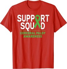 Support Squad Palsy Awareness Month CP Green Ribbon Unisex T-Shirt