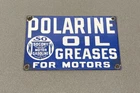 VINTAGE POLARINE 12” PORCELAIN SIGN CAR GAS TRUCK GASOLINE