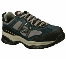  Skechers Men's 77013 Work Relaxed Fit Navy/Grey  Composite Toe Safety Work Shoe