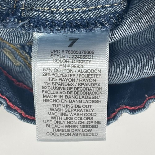 Jordache Girls Rainbow Side Tie Stitching Denim Jeans Size 7 - Picture 9 of 12