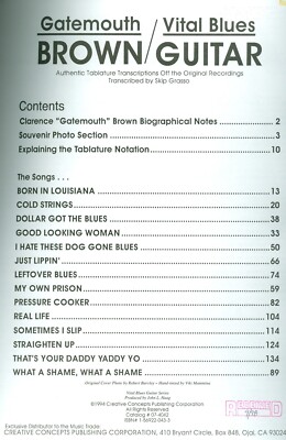 Clarence Gatemouth Brown Vital Blues Guitar tab transcript sheet