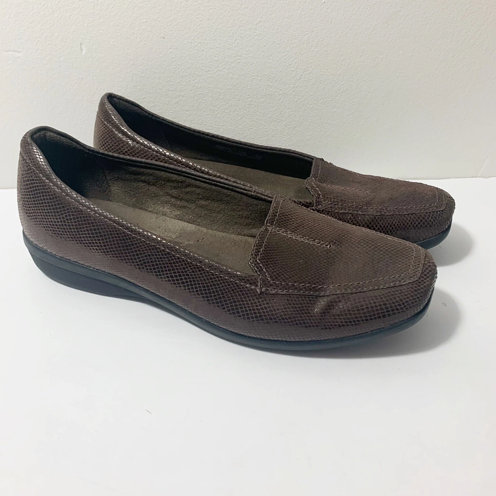 Mocassino slip on Clarks Collection in pelle marrone con stampa lucertola taglia 7 5M