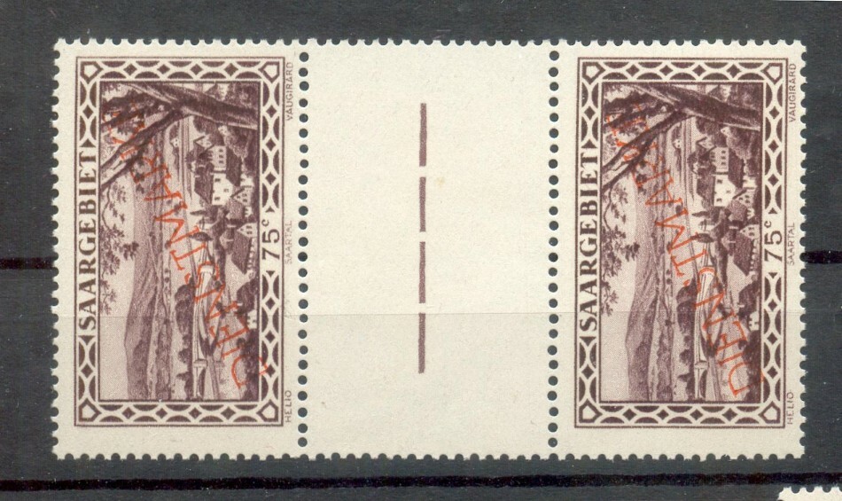 Saar Dienst 30AZS1 Zwischensteg MNH Postfrisch 100EUR