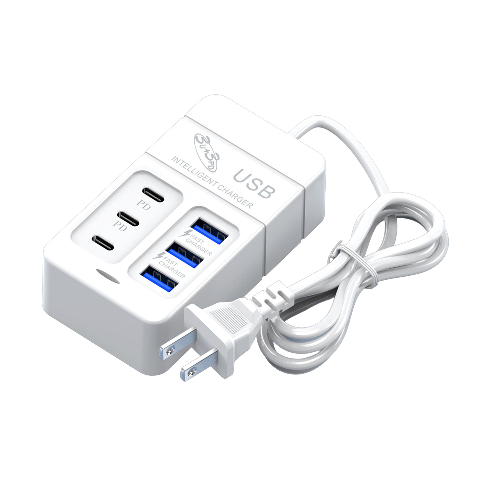 6-Port USB Fast Charging Power Strip for Phones & Devices