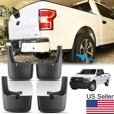 4x Black Mud Flaps Splash Guards With Wheel Lips For Ford F-150