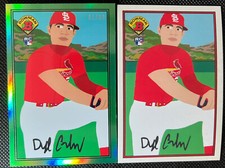 2021 Topps Keith Shore 1989 Bowman Dylan Carlson Rookie Base & Green Foil 01/89