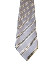 Villa Ponti Mens Tie Neck Tie Luxury Made in Italy Blue Black White Stripe Silk