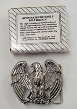 Vintage 1982 Avon Majestic Eagle Belt Buckle W Original Box