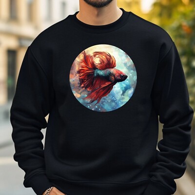 Fighting Fish Portrait Sweatshirt Cosy and Perfect for Any Occasion S to 4XL