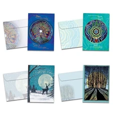 Tree-Free Greetings - Winter Solstice Greeting Cards - Artful Designs - 16 Ca...