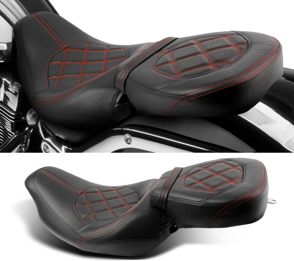 For Harley Davidson Touring CVO Ultra Electra Glide Driver Passenger Seat Red Foto 4 de 4