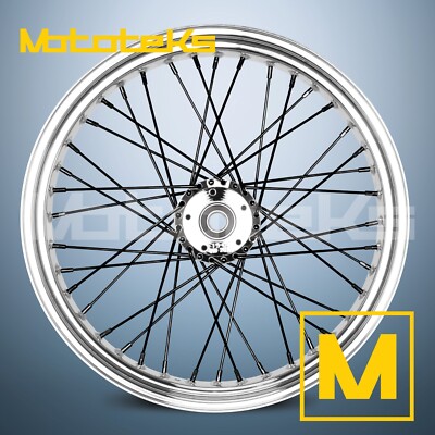21X2.15 40 SPOKE WHEEL STAINLESS FOR HARLEY SOFTAIL FRONT BLACK