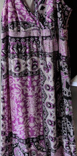 Purple Black White Floral Geometric Maxi Dress Sleeveless V-Neck Spaghetti Strap