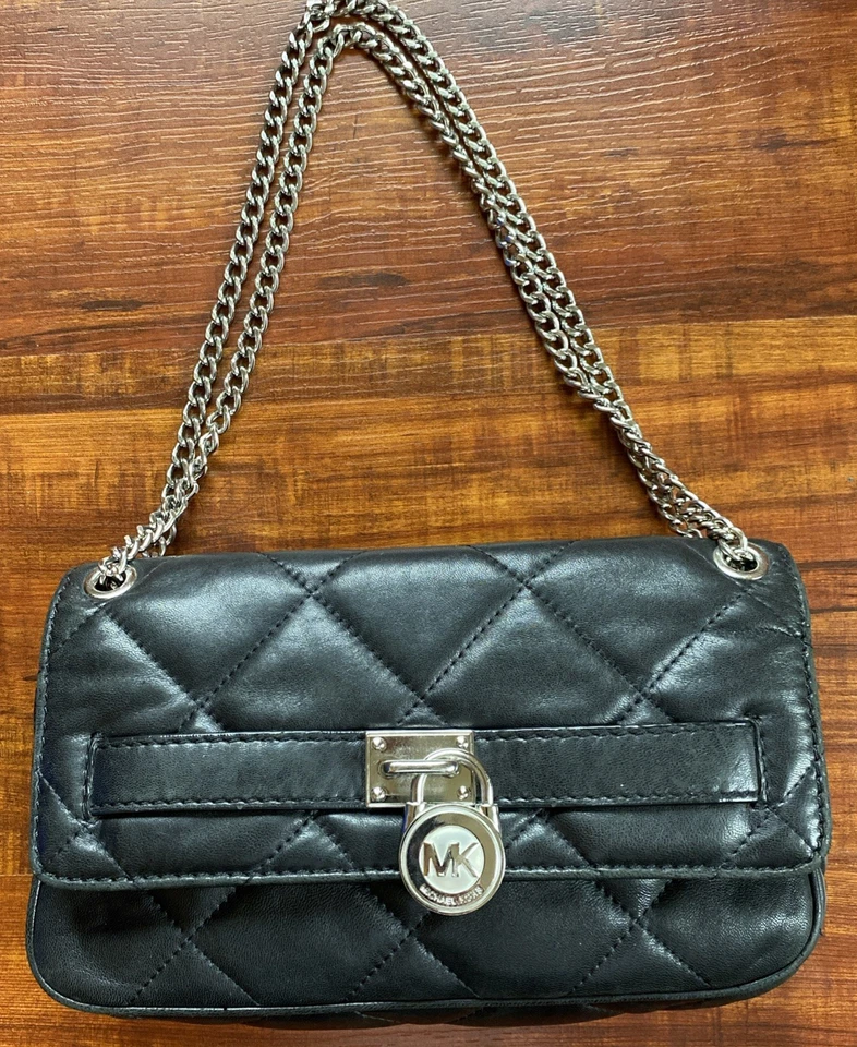 Michael Kors Black Diamond Quilted Faux Leather Flap Shoulder Bag - Image 2 of 4