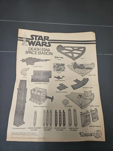 Star Wars 1979 Death Star Station Playset Instructions Original Kenner