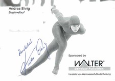 Autogramm Andrea Ehrig - Eisschnelllauf Olympia - Autogrammkarte handsigniert