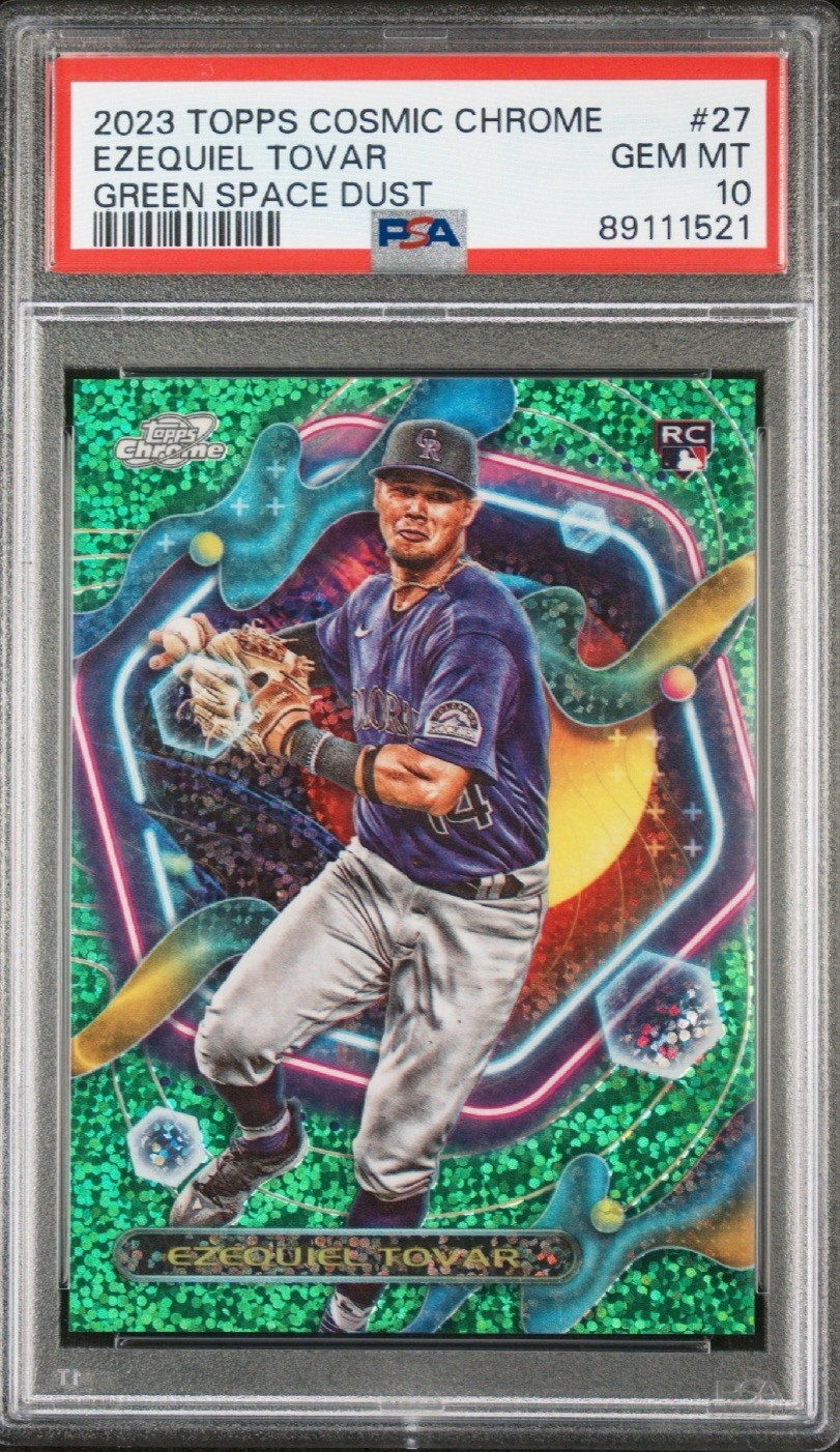 2023 Topps Cosmic Chrome Ezequiel Tovar Green Space Dust /75 PSA 10 RC POP-9