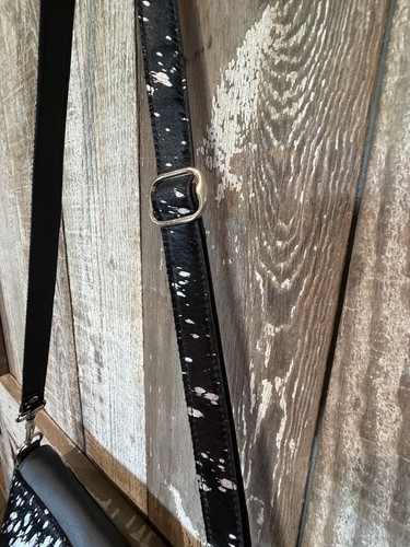 New! Black and Silver Leather Cowhide Purse. approx 12 X10. In.  Unique & Rare! - Picture 11 of 12