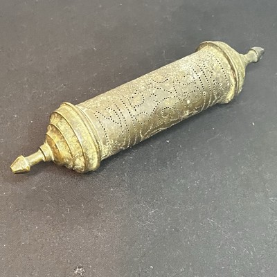Antique Brass Lime Paste Roller Betel and tobacco box Vintage Hindu India