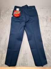 Vintage Dickies 874 Work Pants 44x32 Navy Blue USA Made NOS Deadstock