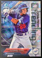 2018 Bowman Yusniel Diaz ##-YD Chrome Hashtag Trending Atomic /150 Dodgers