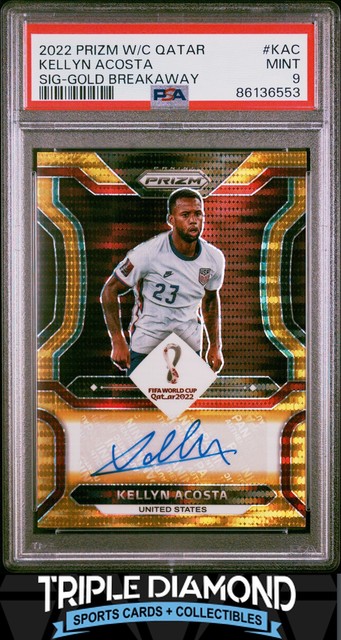 2022 Prizm World Cup Kellyn Acosta Auto Gold Breakaway #06/10 PSA 9 Mint L165