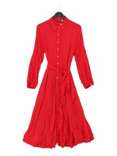 Mint Velvet Shirt Midi Dress UK10 in Red