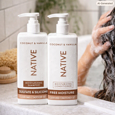 Native Coconut Vanilla Shampoo & Conditioner Set Vegan Sulfate Free 16.5oz