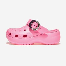 New CROCS Womens CLASSIC PLATFORM DIPPED BUCKLE CLOG 213230-669 PINK US W 5-9