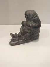 "Eskimo Mother Nursing Child" Intuit Art Hand Crafted Canada Signed WISI
