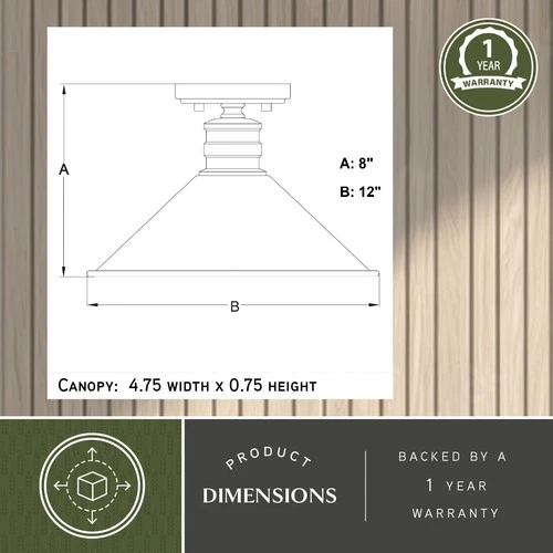 Vaxcel Lighting C0257 Akron 12"W Semi-Flush Ceiling Fixture - MultiColor - Picture 7 of 12